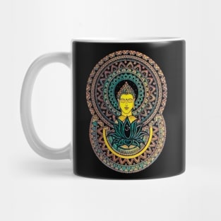 Psychedelic Trippy Buddha Mandala Art Sketch Mug